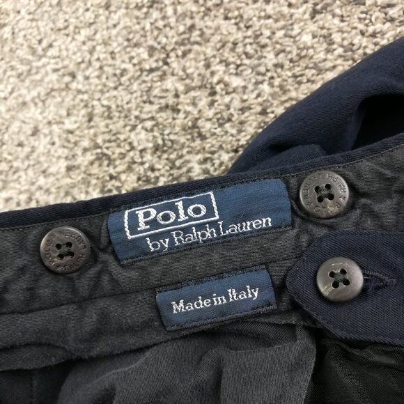 Vintage Polo Ralph Lauren x Corneliani Pants Extra Fine Wool Blue Pleated 38x28 - Picture 5 of 14